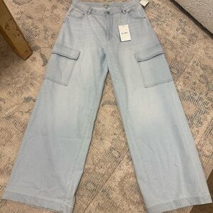 NWT DL 1961 Zoie Wide Leg Poolside Cargo Jean